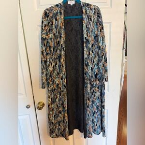 Geometric Print Duster Cardigan